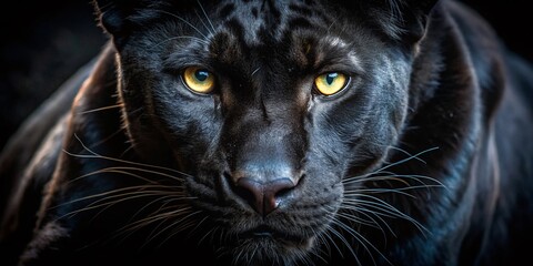 Night Hunter: Black Panther Melding with Shadows - Macro Wildlife Photography