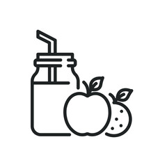 Smoothies thin line icons. Editable stroke and Perfect pixel on transparent background