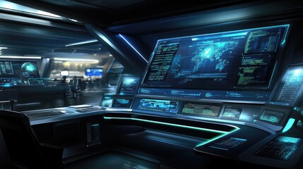 A futuristic workspace with an AI-generated personalized task list.