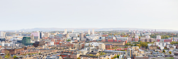 Glasgow aerial view looking west from Port Dundas