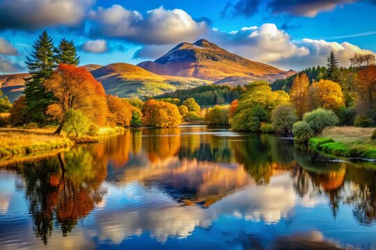 Photo of Ben Ledi from the river Teith at Callander