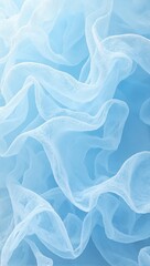 Obraz premium Ethereal icy blue organza fabric folds