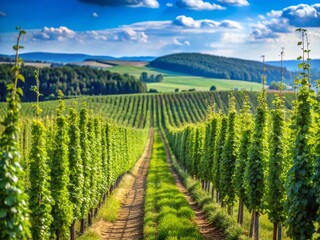 Obraz premium Picturesque Hop Field in the Zatec Region - Czech Republic