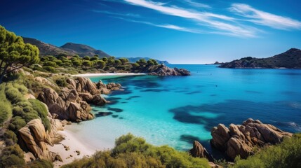Fototapeta premium stunning turquoise beach in corsica france