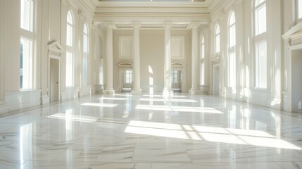 Fototapeta premium bright white marble hallway interior design