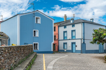 Colorful architecture in the village of Rinlo, Spain