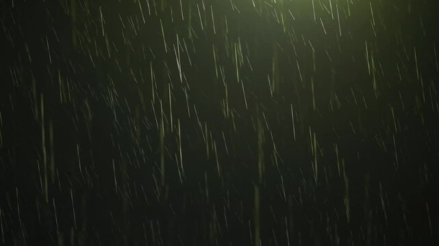 Tokyo, Japan - February 2, 2025: Rain falling Under street light at night
