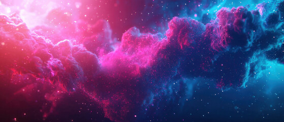 Fototapeta premium Dreamy pink and blue cosmic clouds in a nebula-like formation