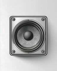Square Speaker Illustration: Detailed 3D Render of a Modern Audio Device