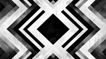 Stylish monochrome geometric art with high-contrast diamond shapes