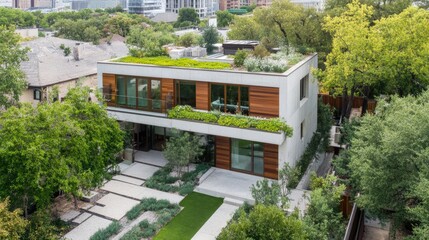 Fototapeta premium A stylish eco-friendly home integrating natural ventilation.