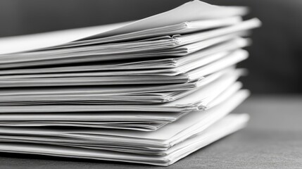 Stacked resumes fanned out in an organized manner, modern gray background.