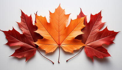 maple leaves remoted on white background