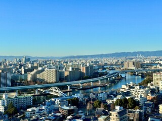 大阪都心部の俯瞰風景