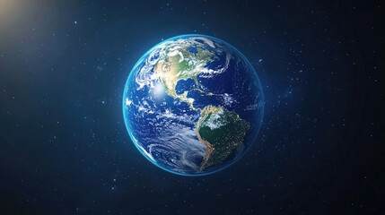Fototapeta premium Glowing Digital Earth with Illuminated Network on a Dark Background