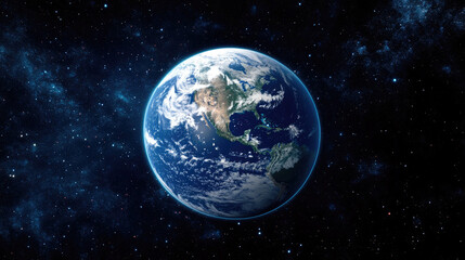 Obraz premium Glowing Digital Earth with Illuminated Network on a Dark Background