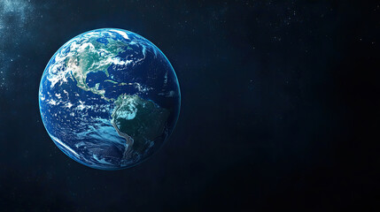 Fototapeta premium Glowing Digital Earth with Illuminated Network on a Dark Background