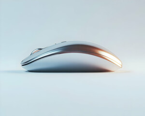 Sleek Silver Wireless Computer Mouse 3D Render