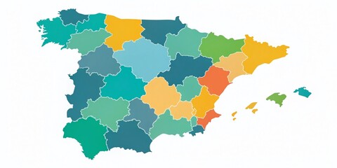 Obraz premium Spain Map Vector Illustration Design