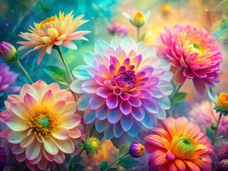 Obraz premium Spring Bloom Double Exposure: Macro Flower Pattern Wall Art