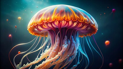 Stunning Jellyfish, Isolated on Clear Background, High-Resolution Stock Photo