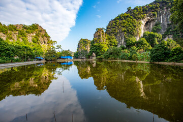 Fototapeta premium Ninh Binh Province - Vietnam. December 06, 2015. South of Hanoi, Ninh Binh province is blessed with natural beauty, cultural sights and the Cuc Phuong National Park, Vietnam.