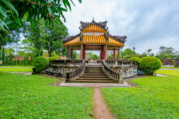 Obraz premium Hue - Vietnam. December 08, 2015. Imperial Enclosure Top choice historic site in Hue, Vietnam. Dai Noi Palace Complex of Hue Monuments. The place that leads to the palaces of kings, is the official 