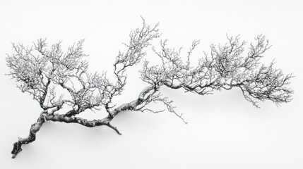 Obraz premium Snow-covered branches, winter scene, minimalist, nature photography, website design