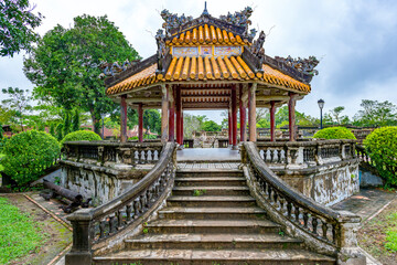 Fototapeta premium Hue - Vietnam. December 08, 2015. Imperial Enclosure Top choice historic site in Hue, Vietnam. Dai Noi Palace Complex of Hue Monuments. The place that leads to the palaces of kings, is the official 