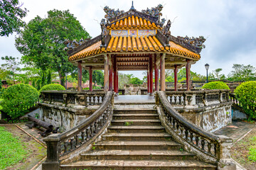 Obraz premium Hue - Vietnam. December 08, 2015. Imperial Enclosure Top choice historic site in Hue, Vietnam. Dai Noi Palace Complex of Hue Monuments. The place that leads to the palaces of kings, is the official 