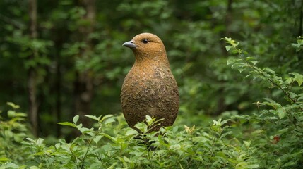 Obraz premium Bird statue garden bush nature wildlife decor