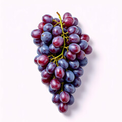 Fototapeta premium Bunch of Fresh Purple Grapes Displayed on an Isolated Background Highlighting Their Juicy Texture and Natural Sweetness
