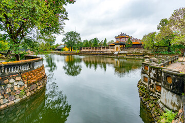 Obraz premium Hue - Vietnam. December 08, 2015. Imperial Enclosure Top choice historic site in Hue, Vietnam. Dai Noi Palace Complex of Hue Monuments. The place that leads to the palaces of kings, is the official 