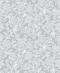 Boho Floral repeat pattern, Jacobean,Floral Block print , Flower damask, floral vector file