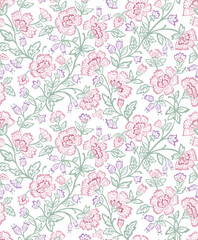 Boho Floral repeat pattern, Jacobean,Floral Block print , Flower damask, floral vector file