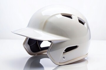 Fototapeta premium White Baseball Helmet Isolated on White Background