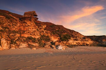 Barn Hill Station Western Australia. Sunset on the beach.