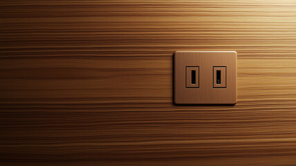 木目の壁に馴染む和風住宅のコンセント、伝統の中の機能美