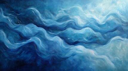 Obraz premium Abstract Ocean Waves: A Serene Blue Canvas