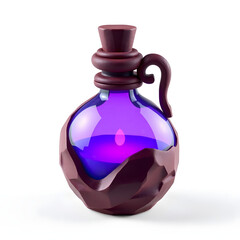 3D Purple Magic Potion Bottle for Fantasy Game