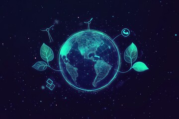 Naklejka premium Green energy future Global sustainability
