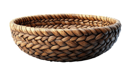 Fototapeta premium Woven Basket: A detailed shot of a handcrafted woven basket. Its intricate pattern and natural texture are visually appealing, showcasing artisan skill. 