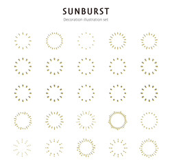放射線　フレーム　セット　テキストスペース　集中線　シンプル　線画　ベクター　イラスト　背景素材