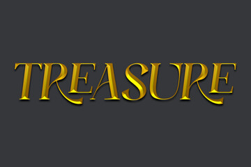 Fototapeta premium gold treasure text effect on dark background, elegant golden typography design