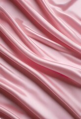 Obraz premium Closeup of luxurious, pink satin fabric with soft, flowing drapes and elegant folds. The smooth texture and subtle sheen are prominent