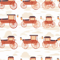 Fototapeta premium A series of vintage carriages with a carrot on the front