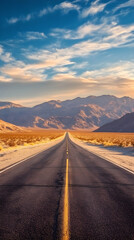 Fototapeta premium Endless Journey: Solitude on the Sands, Inviting Self-Discovery through Nature's Immense Beauty