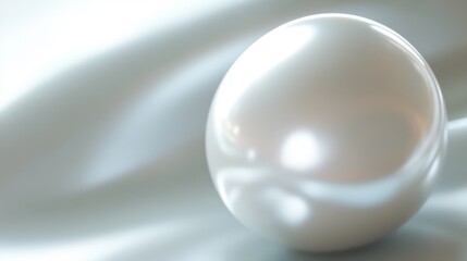 A Single Pearl on Soft Fabric: Elegance and Simplicity