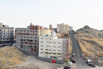 Obraz premium view of the residences on the suburbs of Mecca