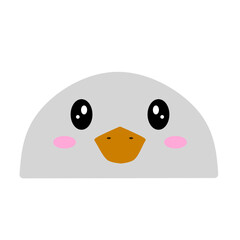 cute white duck vector, cartoon duck face, drawing duck face easy and simple full color